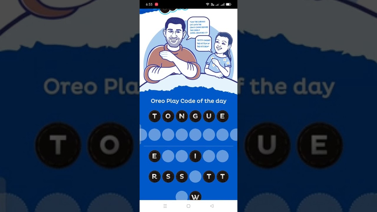 oreo play code of the day