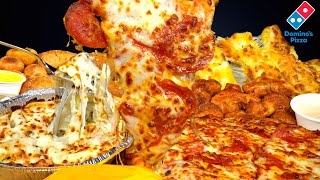 ASMR MUKBANG EXTRA CHEESY PEPPERONI PIZZA, CREAMY PASTA CHEESY BREAD | WITH CHEESE & RANCH