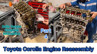 (Part _4)2ZR 1.8L Engine Reassembly || Cylinder Head Reassembly And Bolts Torque Setting Of Corolla