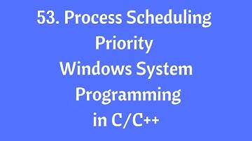 53.Process Scheduling Priority- Windows System Programming in C/C++