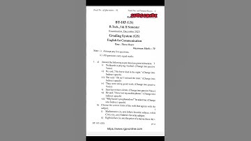 English Communication (BT-103) 2023 Rgpv Question Paper