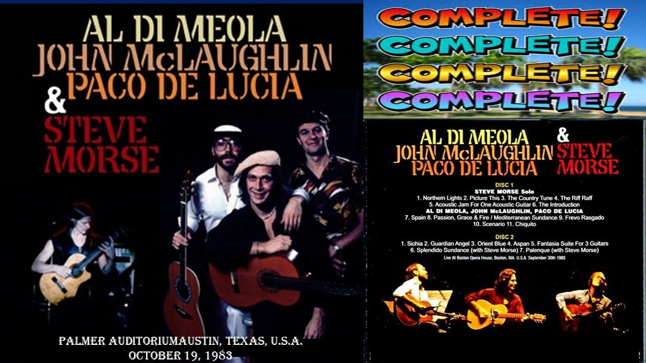 洋楽 AL DIMEOLA JOHN McLAUGHLIN PACO DE LUSIA Al Di Meola ,John McLaughlin ,Paco De Lucia and Steve Morse