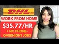 Overnight &amp; Part Time No Phone Work From Home Jobs NO EXPERIENCE I DHL Remote Jobs 2023