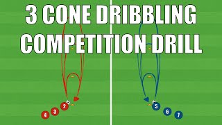 3 Cone Dribbling Competition Drill | Football/Soccer