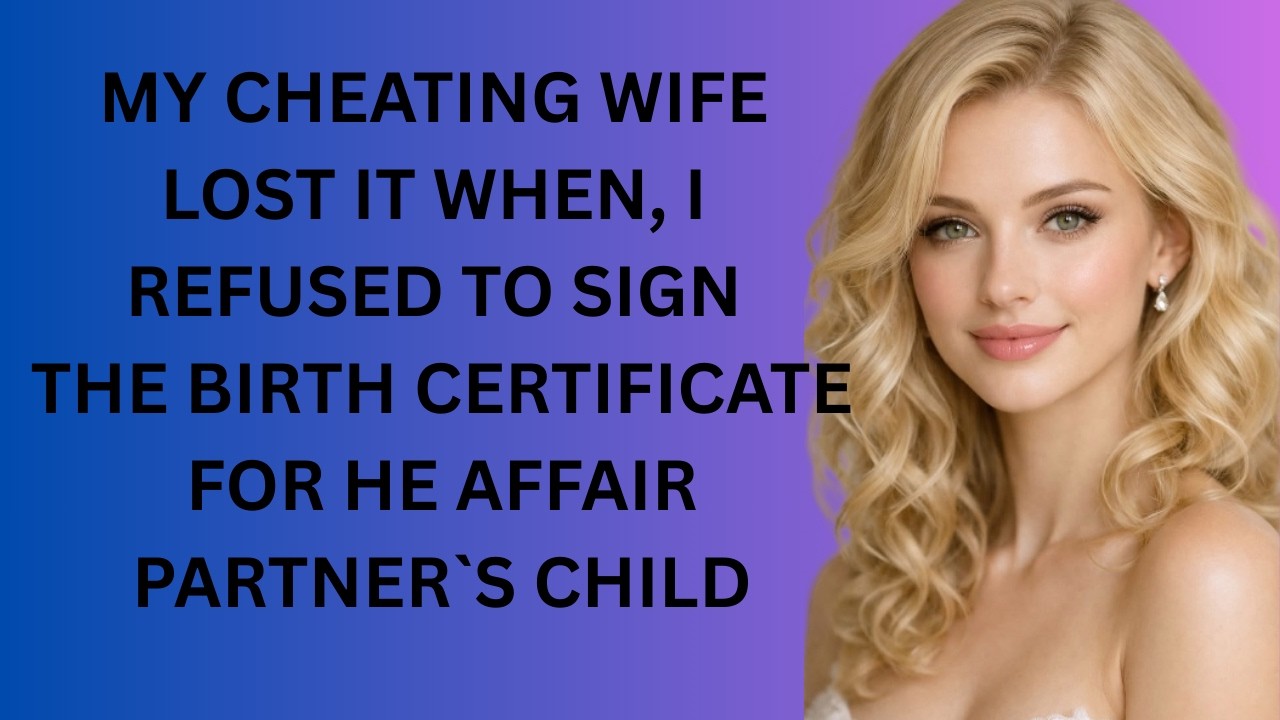 My cheating wife lost it when I refused to sign the birth certificate for her affair partner's child