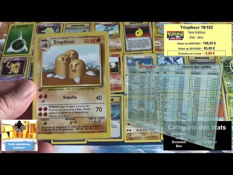 Profits and statistics of the lot of 25 Pokemon cards of the basic set purchased 400 euros