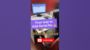Simple Steps to Add Serial Number in Excel #excelwalesir #exceltricks #computertips #training