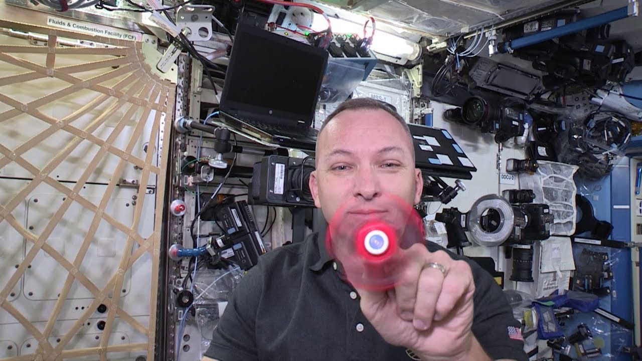 Fidget spinner spinning in space! -