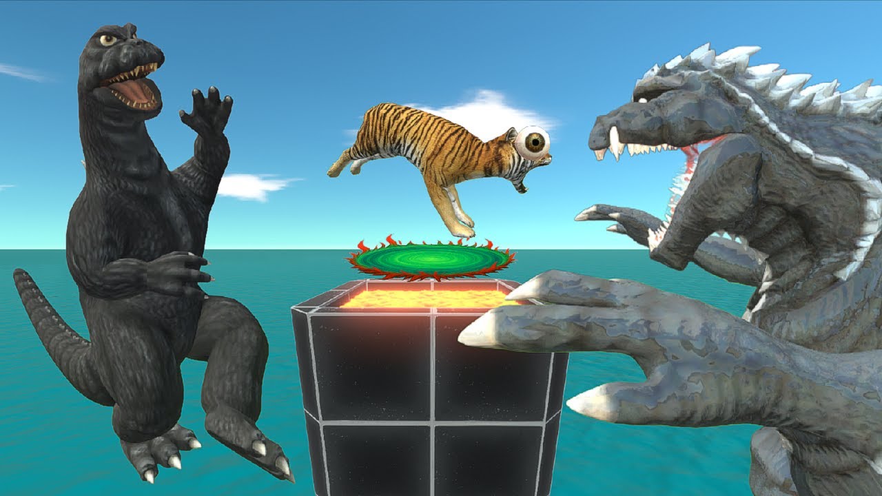Jump Over Lava and Rescue Showa from Godzilla Ultima! - Animal Revolt Battle Simulator