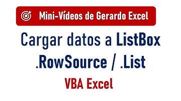 ListBox con RowSource o con List – propiedad clave Address/Value - VBA Excel