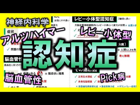 【神経内科学⑪】認知症（アルツハイマー型・脳血管性・レビー小体型・Pick病）【理学療法士・作業療法士】