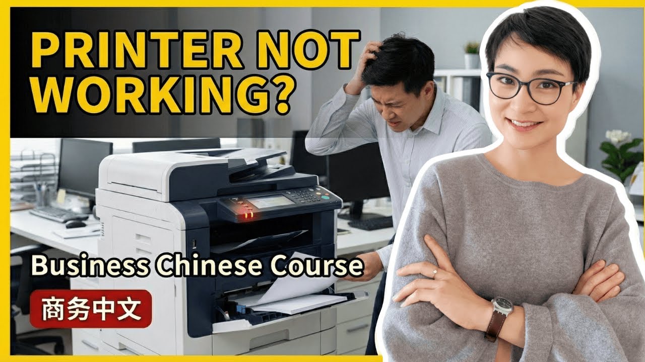 Business Chinese | Printer Not Working?  |  上班迟到+打印机坏了？| 办公室中文 0820