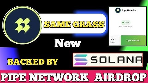Pipe Network Free Crypto Airdrop || Pipe Network Airdrop || Backed By SoLaNa || Airdrop Don