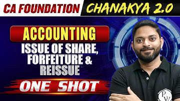 Accounts: Issue of Share, Forfeiture & Reissue One Shot | CA Foundation Chanakya 2.0 Batch🔥