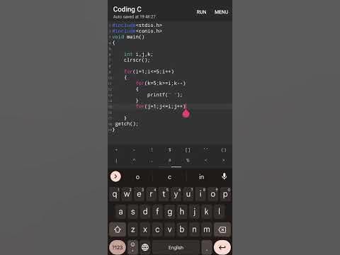 Print Triangle pettern using nested for Loop in C program #cprogramming ...