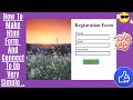How To Make An Html Form And connect To Database || Part -1 || Making Of Html Registration Page ||