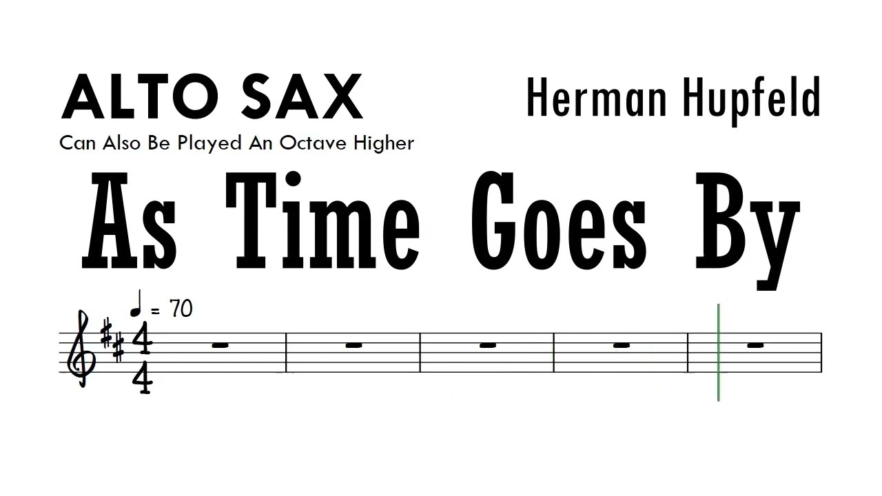 As Time Goes By Alto Sax Sheet Music Backing Track Partitura - YouTube