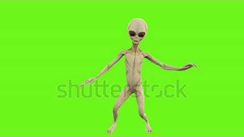 Alien dancing. Loopable animation on green screen. 4k video footage by Shutterstock India