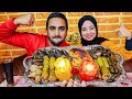 تحدي اكل الدولمة العراقيه مع الفراخ المشوية ضد قناة مروه وسليمان 