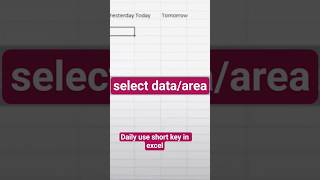 Daily use short key in excel #shorts #shortsfeed #youtubeshorts #excel #msoffice #exceltips #day