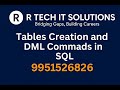 How to Create Table in SQL & DML Commands in Telugu | R Tech IT Solutions | 100% Job Guarantee |