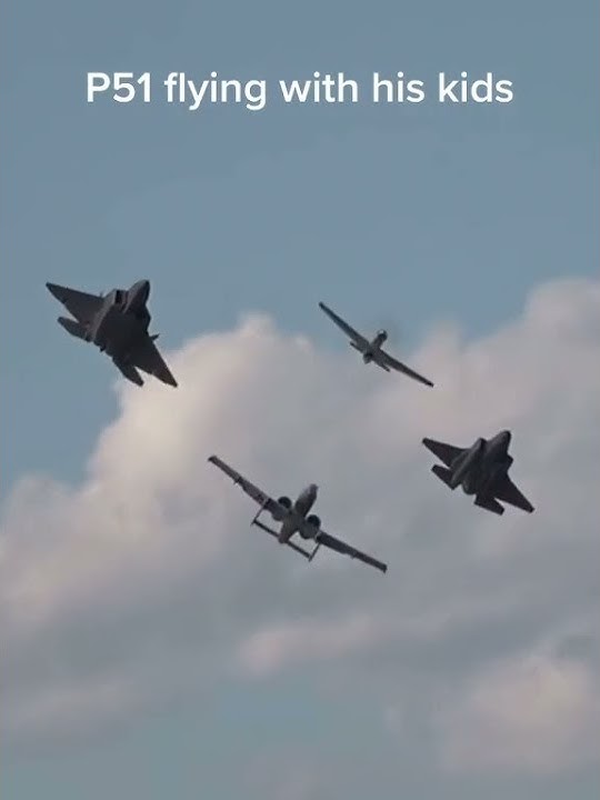 P-51 flying with his kids😍🇺🇸✈️ #aircraftcarrier #usaf #shortsvideos
