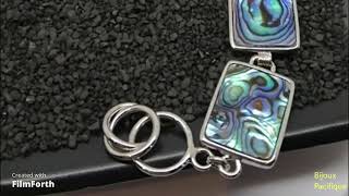 Abalone mother-of-pearl bracelet with seven rectangles