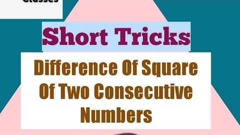 Difference Of Square Of Two Consecutive Numbers #youtubeshorts #shorts #rightconceptclasses