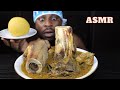 Mukbang Asmr Big Bone Marrow Ogbono Soup,Beef Belly & Garri Fufu. African Food Mukbang in Japan.