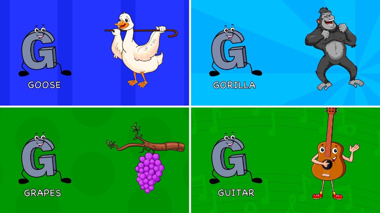 The Letter G Song | Goose-Gorilla-Grapes-Guitar | Learn the Alphabet | KIDS SCHOOL