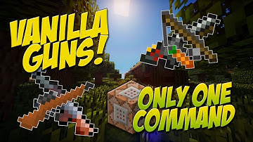 Guns in Vanilla Minecraft | ONLY ONE COMMAND BLOCKS (1.10)