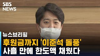 후원금까지 '이준석 돌풍'…사흘 만에 한도액 채웠다 / SBS / 주영진의 뉴스브리핑