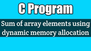 Write a program to find the sum of all array elements using dynamic memory allocation vision academy