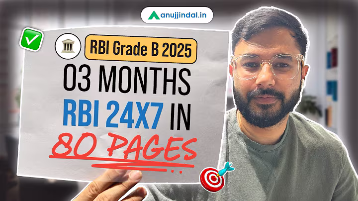 3 Months RBI 247 In Just 80 Pages: Part 1 | Fact Sheet Finance CA | RBI Grade B 2025 | Anuj Jindal