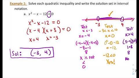 Precalculus Algebra - 1.7 Inequalities (Quadratic)
