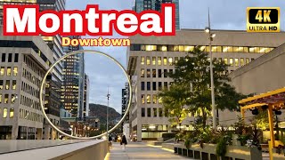 Downtown Montreal Evening Walk Tour |4K 60 fps