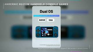 Anbernic RG353M Handheld Game Console Aluminum Alloy Shell 3.5 Inch Multi-touch Screen Dual OS HDMI-