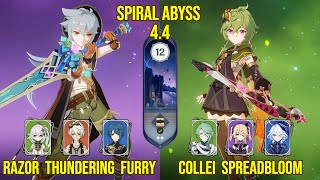 C6 Razor Thundering Furry & C6 Collei Spreadbloom | Genshin Impact Spiral Abyss Version 4.4