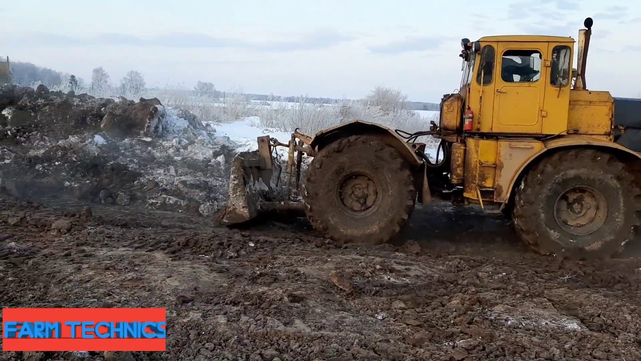 И снова трактора "Кировец" (К-701) и МТЗ-1221 в работе, а так же КамАЗы ...