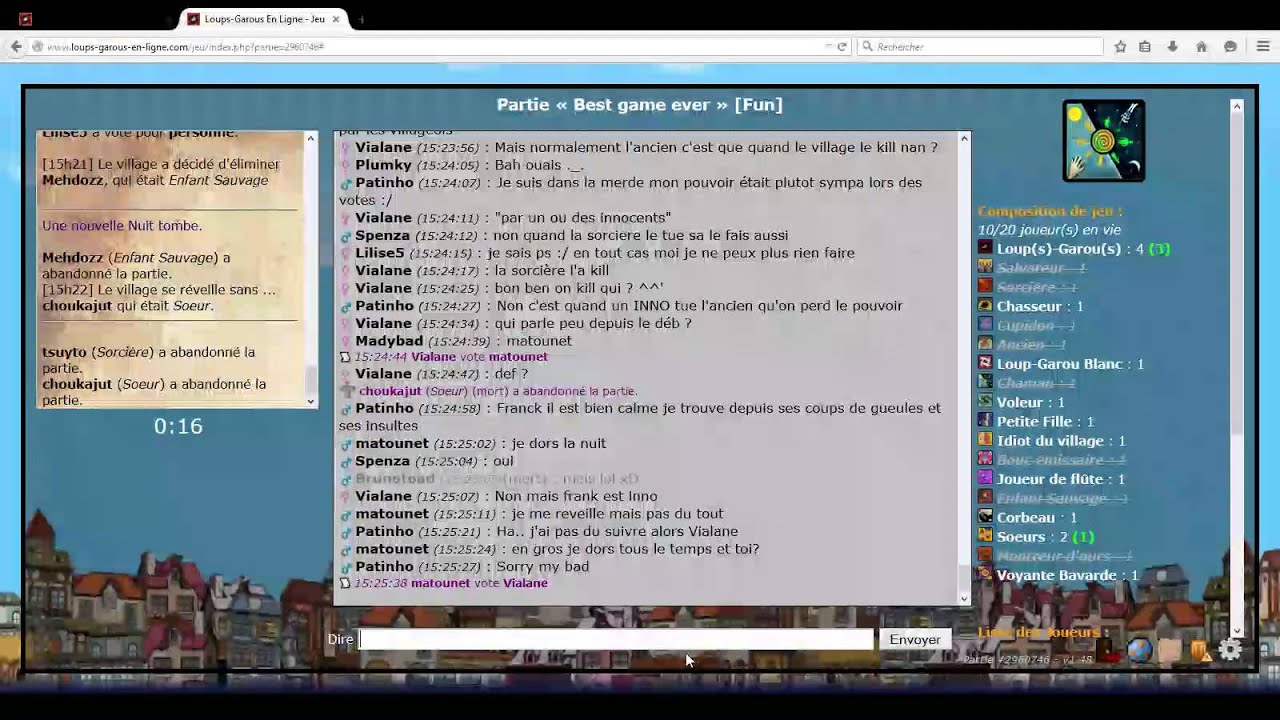 Loupgarou en ligne spécial 100 vues Partie 2 YouTube
