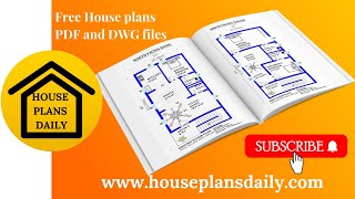 Free house plan designs PDF and DWG files #housedesign #homedesign #houseplandesigns #homeplandesign