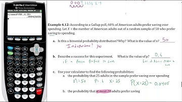 Binomial Probability Distribution examples for exact and cumulative values in the Ti-84