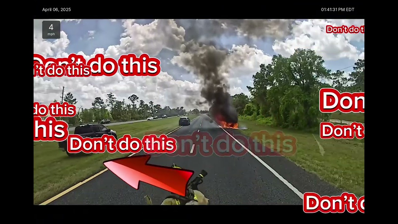 Car Fire US19 in Weeki Wachee FL