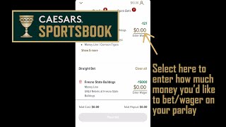 How to place a PARLAY bet on Caesars Sports Book App | 2021 screenshot 3
