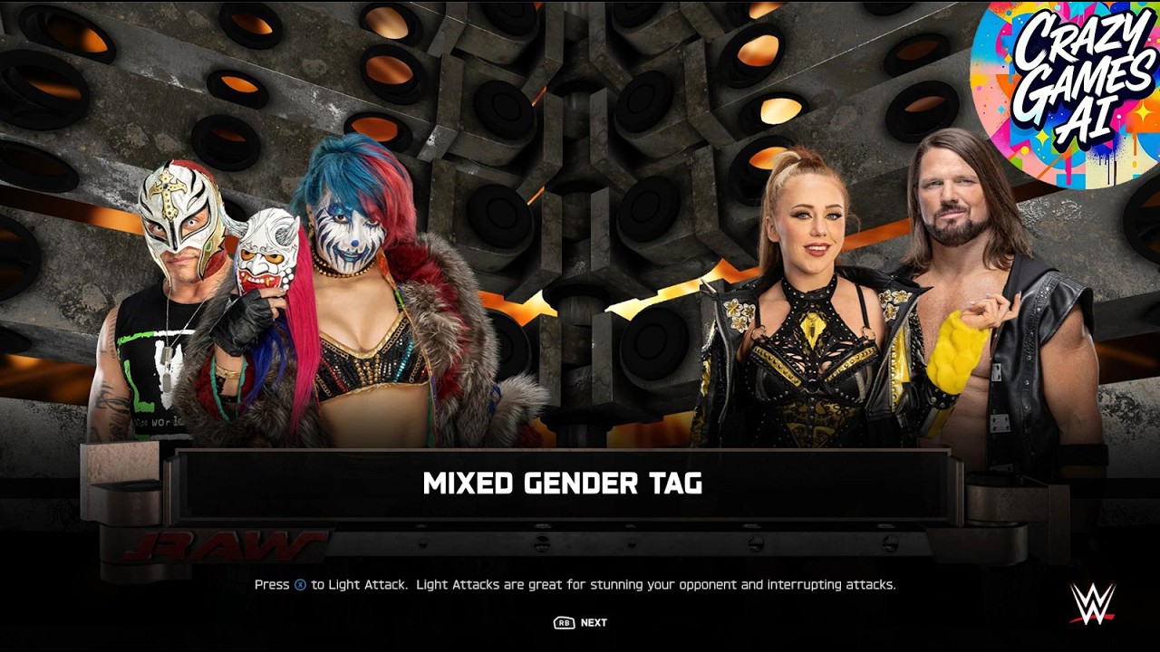 Rey Mysterio - Asuka Vs Isla Dawn - AJ Styles | Tag Team Match | - YouTube