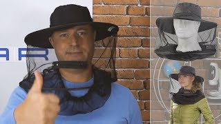 Chapeau pliable compact avec moustiquaire intégrée, maille 300 Semptec [PEARLTV.FR]