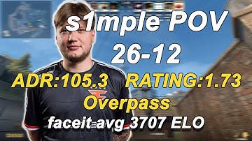 s1mple(26-12)3-Stack electronic/fl4mus VoiceC(Overpass)|FACEIT avg 3707 ELO|CS2 POV|DEMO|Oct 10,2025
