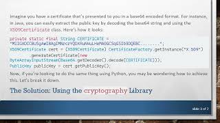 How to Extract Public Keys from Base64 Encoded Strings in Python Wealth