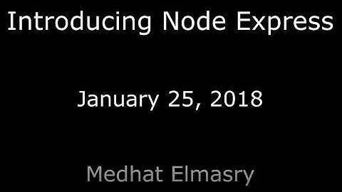 Introducing Node Express & Heroku