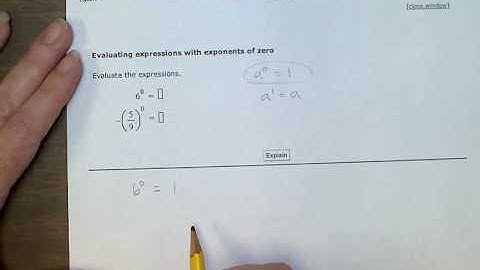 ALEKS Evaluating expressions with exponents of zero (BR)